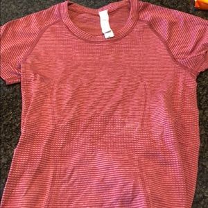 Lululemon red workout t shirt